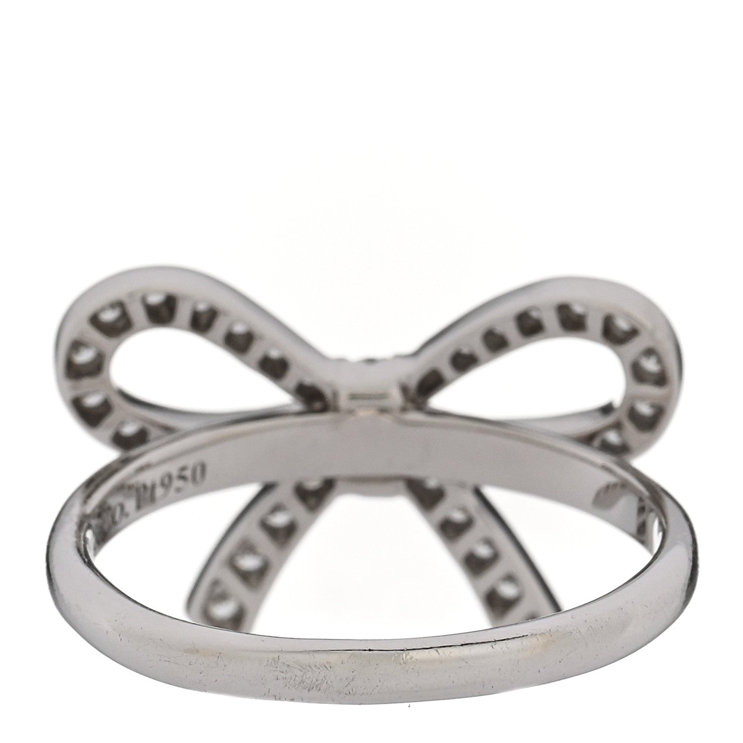 Tiffany Platinum Diamond Bow Ring 45 3.25 3 of 4