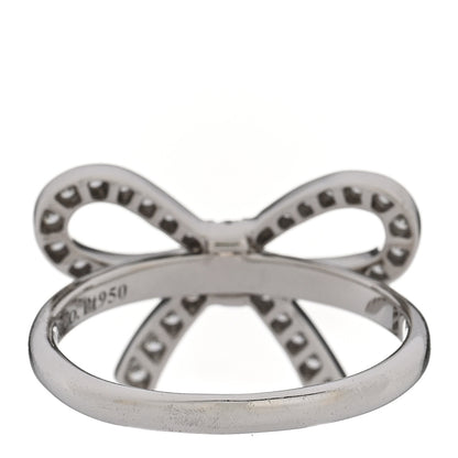 Tiffany Platinum Diamond Bow Ring 45 3.25 3 of 4