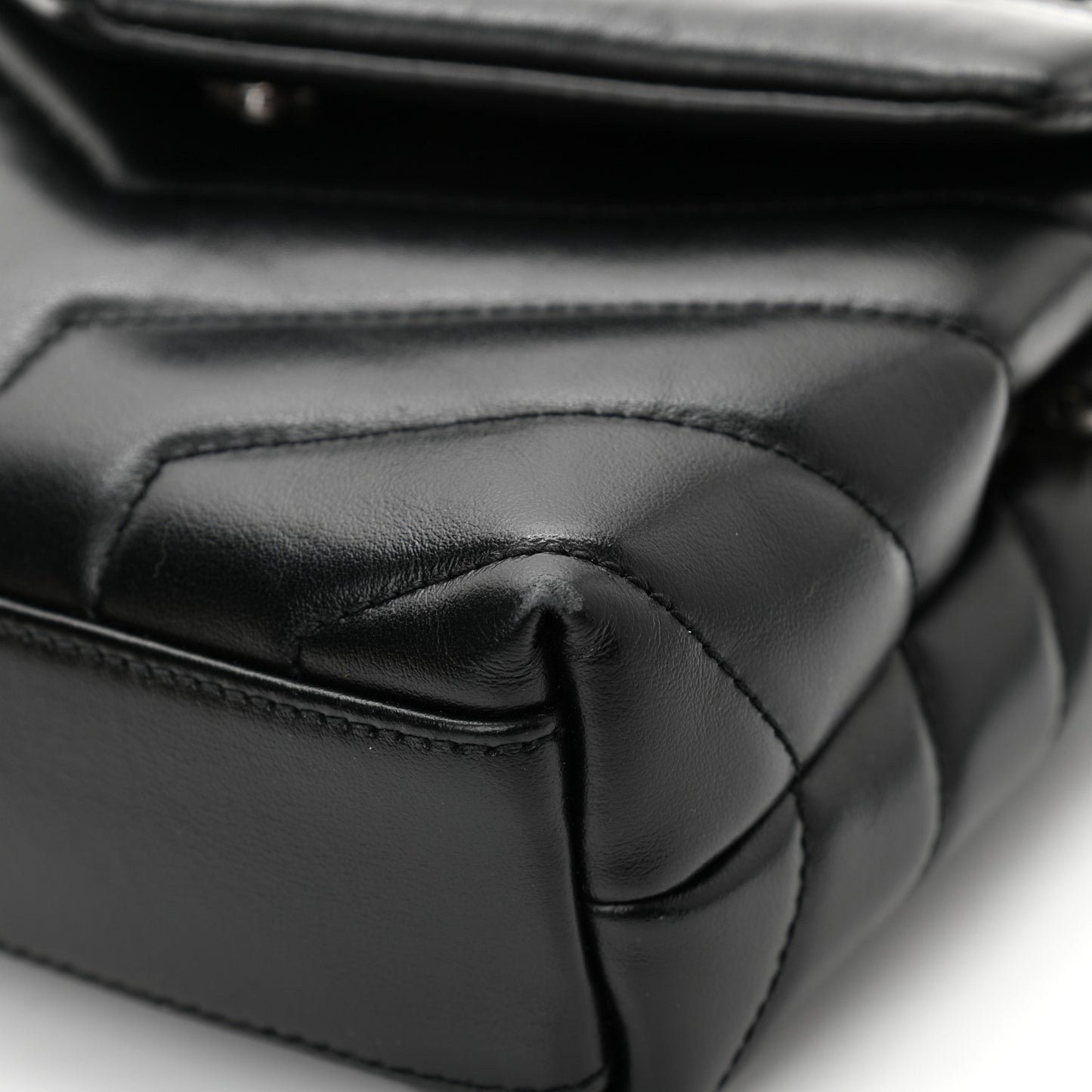Calfskin Y Quilted Monogram Toy Loulou Crossbody Bag Black