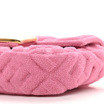 Fendi Terry Cloth Vitello Century Matte FF 1974 Embossed Belt Baguette Lollypop 9 of 9