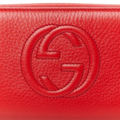 Gucci Pebbled Calfskin Soho Zip Around Wallet Red 8 of 8