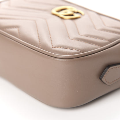 Gucci Calfskin Matelasse Mini GG Marmont Chain Shoulder Bag Porcelain Rose 7 of 11
