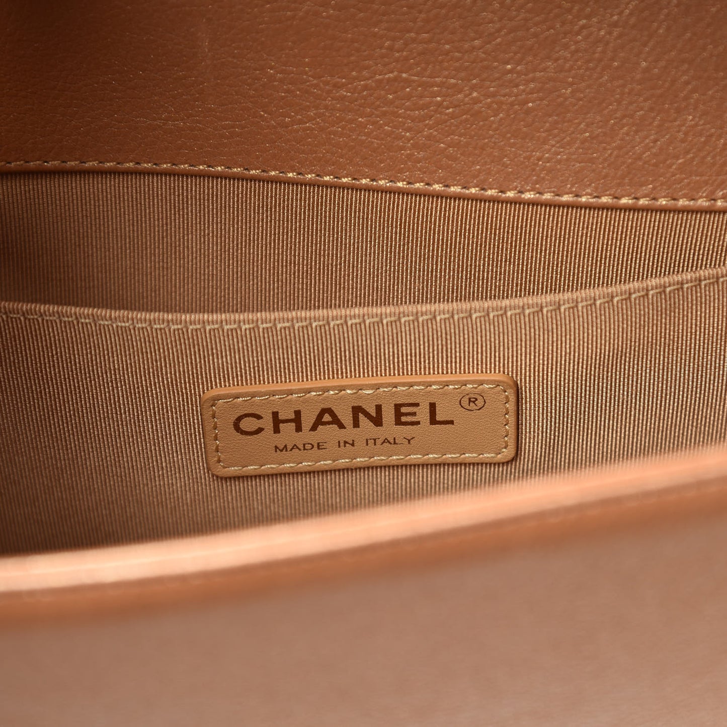 Metallic Calfskin Quilted Medium Boy Flap Gold