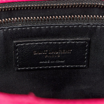 Saint Laurent Boucle Tweed Monogram Medium Niki Chain Satchel Pink 7 of 12