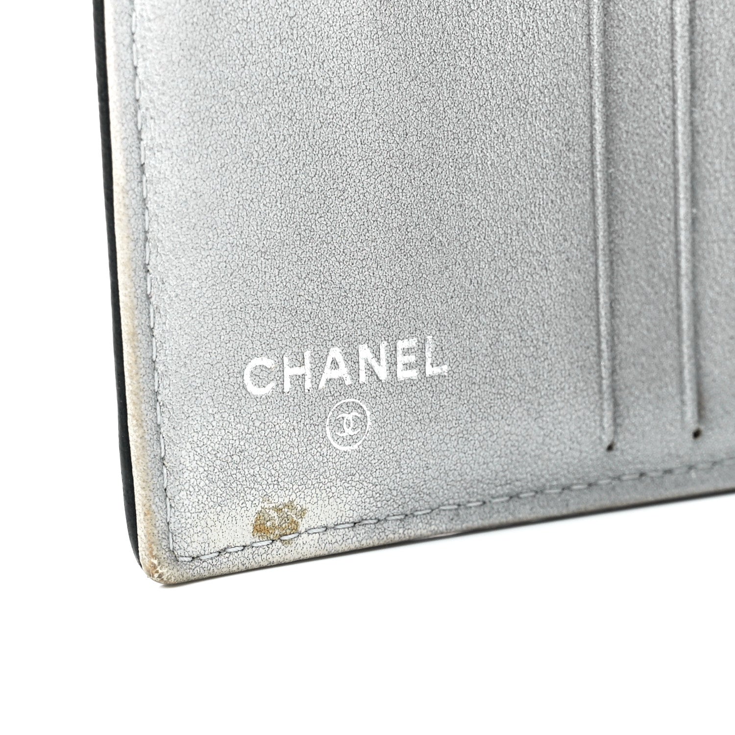 Chanel Lambskin Camellia Embossed Small Double Wallet Black 8 of 17