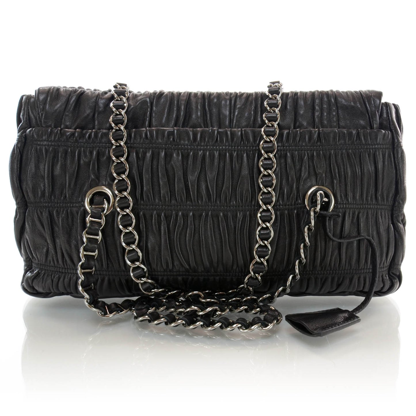 Nappa Gaufre Shopping Pattina Tote Nero Black