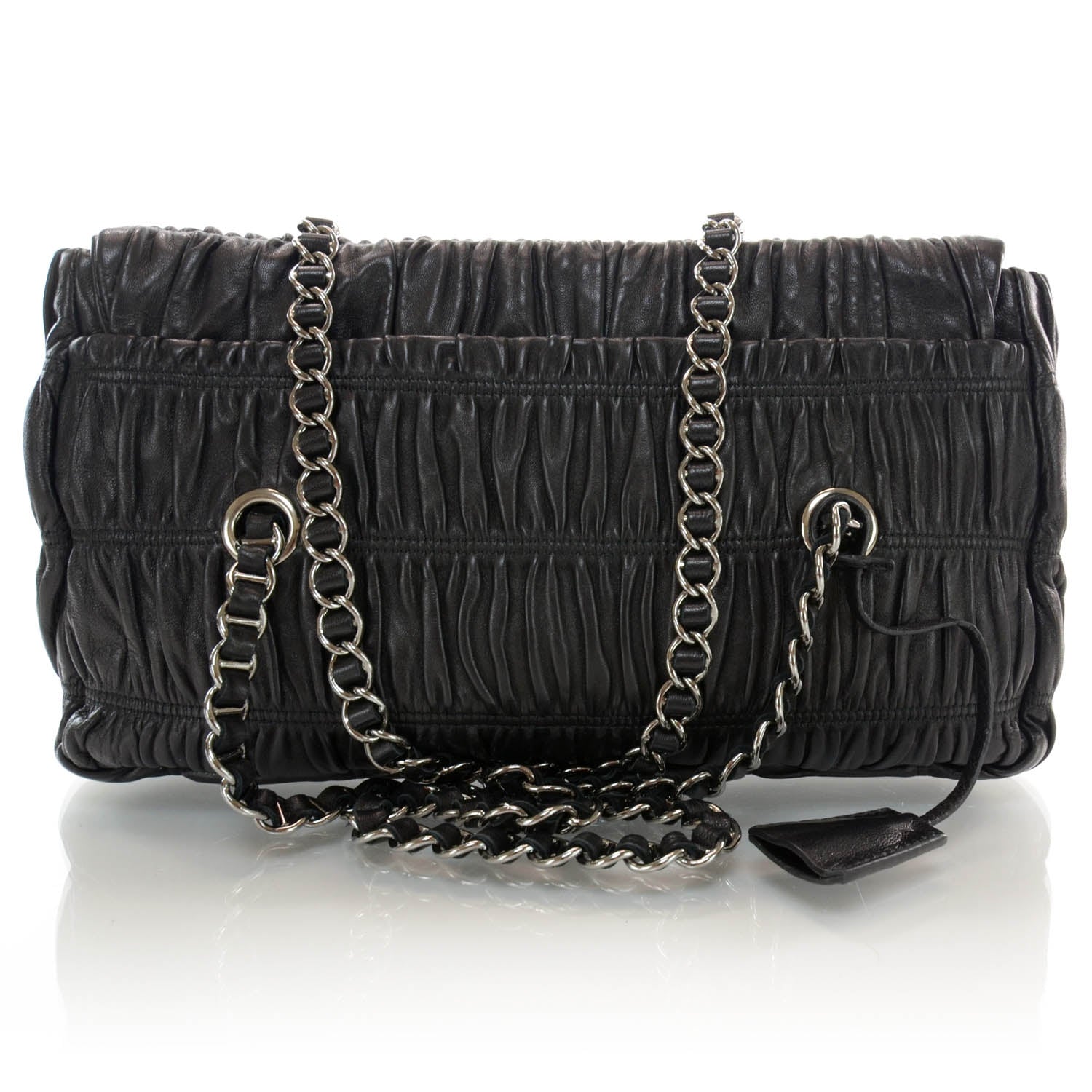 Prada Nappa Gaufre Shopping Pattina Tote Nero Black 3 of 8