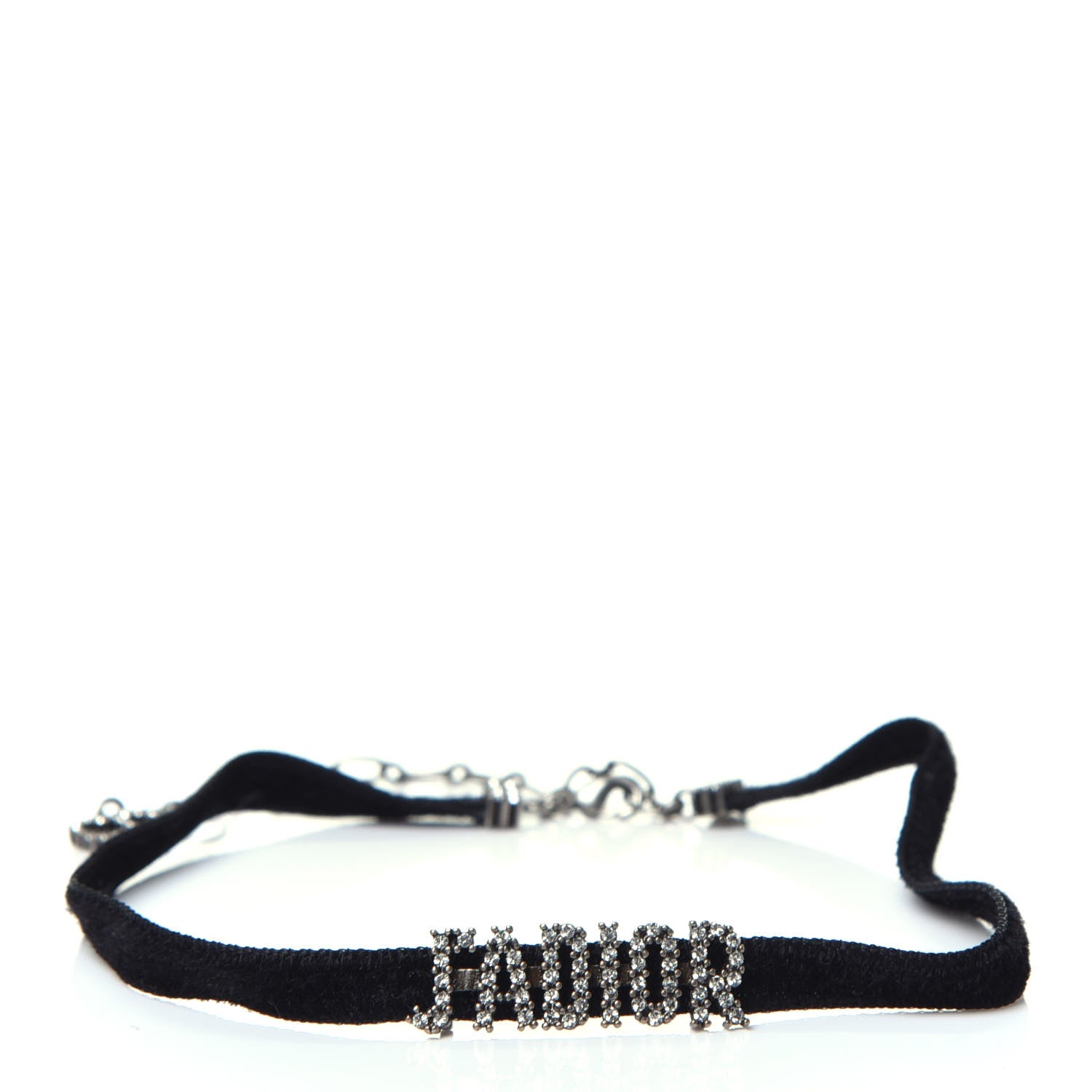 Christian Dior Velvet Crystal J’Adior Choker Necklace Black 1 of 5