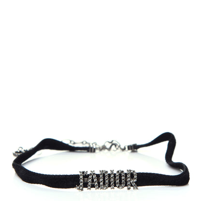 Christian Dior Velvet Crystal J’Adior Choker Necklace Black 1 of 5