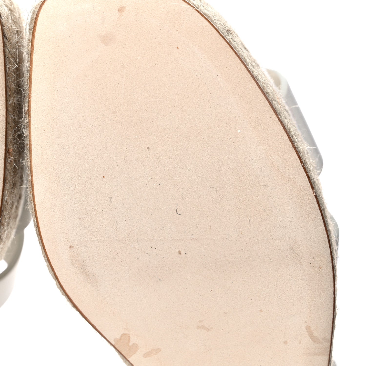 Hermes Goatskin Elda Espadrille Wedge Sandals 40 White 7 of 9