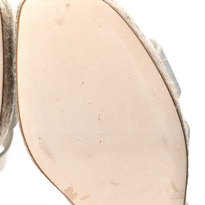 Hermes Goatskin Elda Espadrille Wedge Sandals 40 White 7 of 9