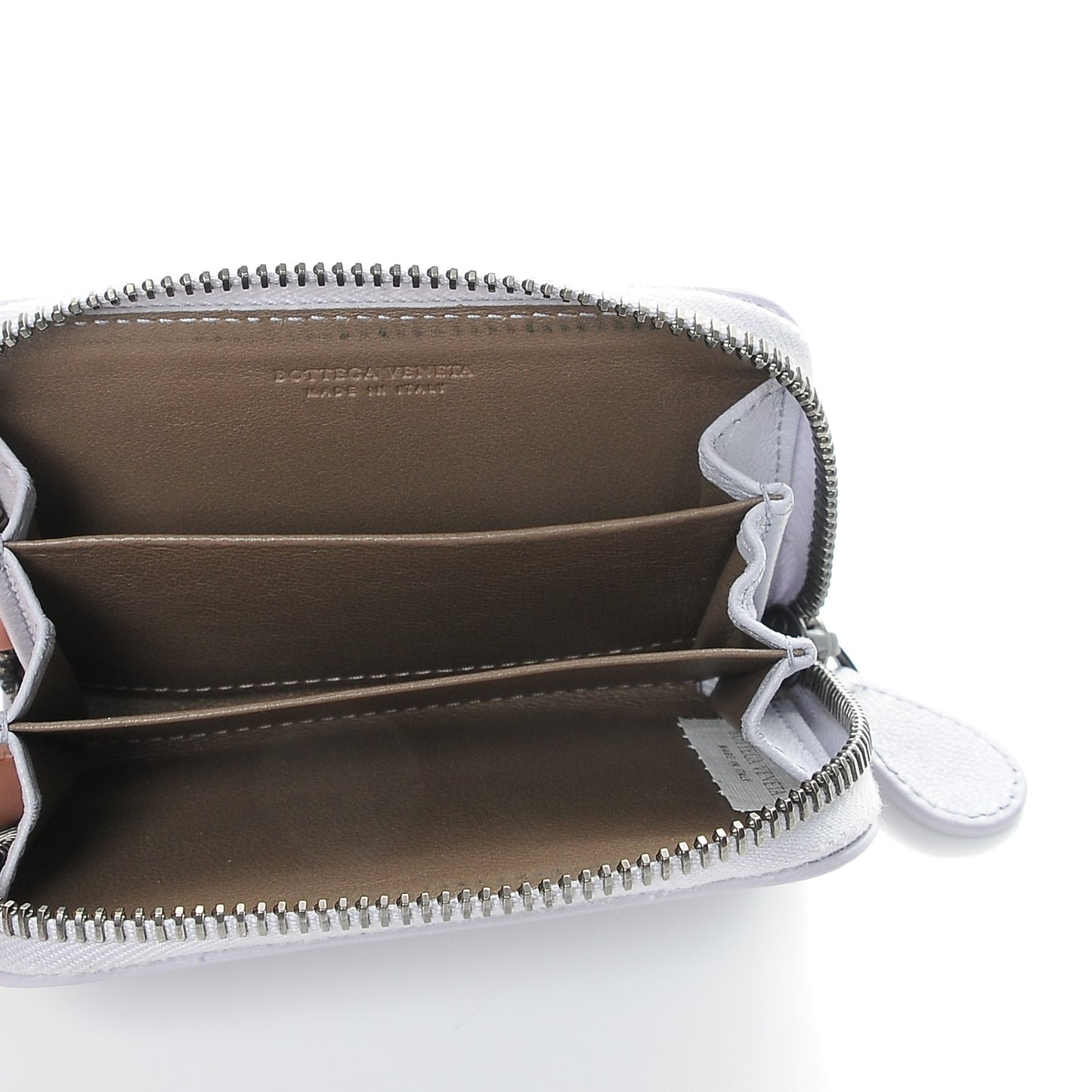Nappa Intrecciato Studded Zip Around Coin Purse Oyster Lilac