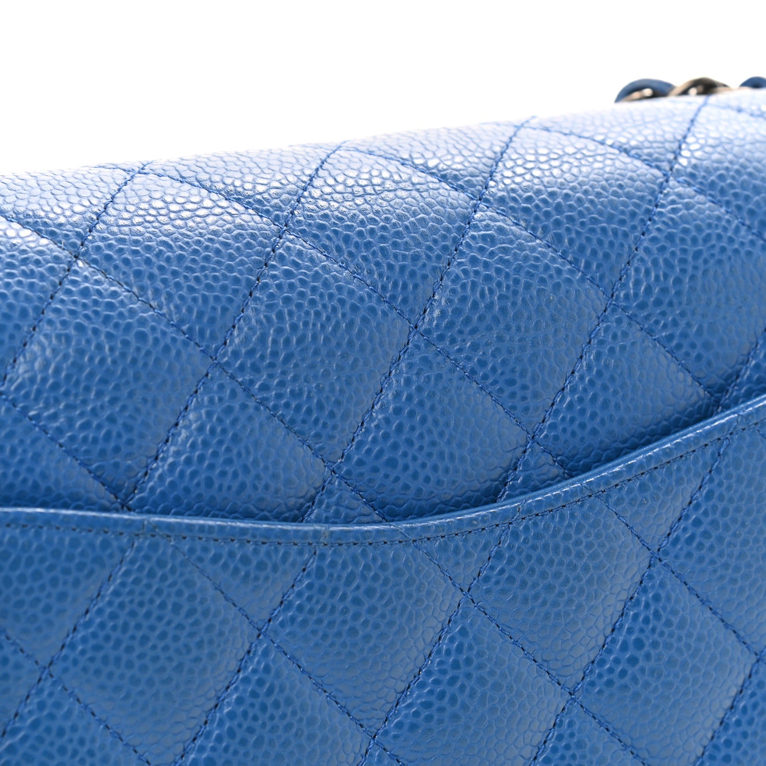 Chanel Caviar Quilted Medium Double Flap Blue 9 of 9