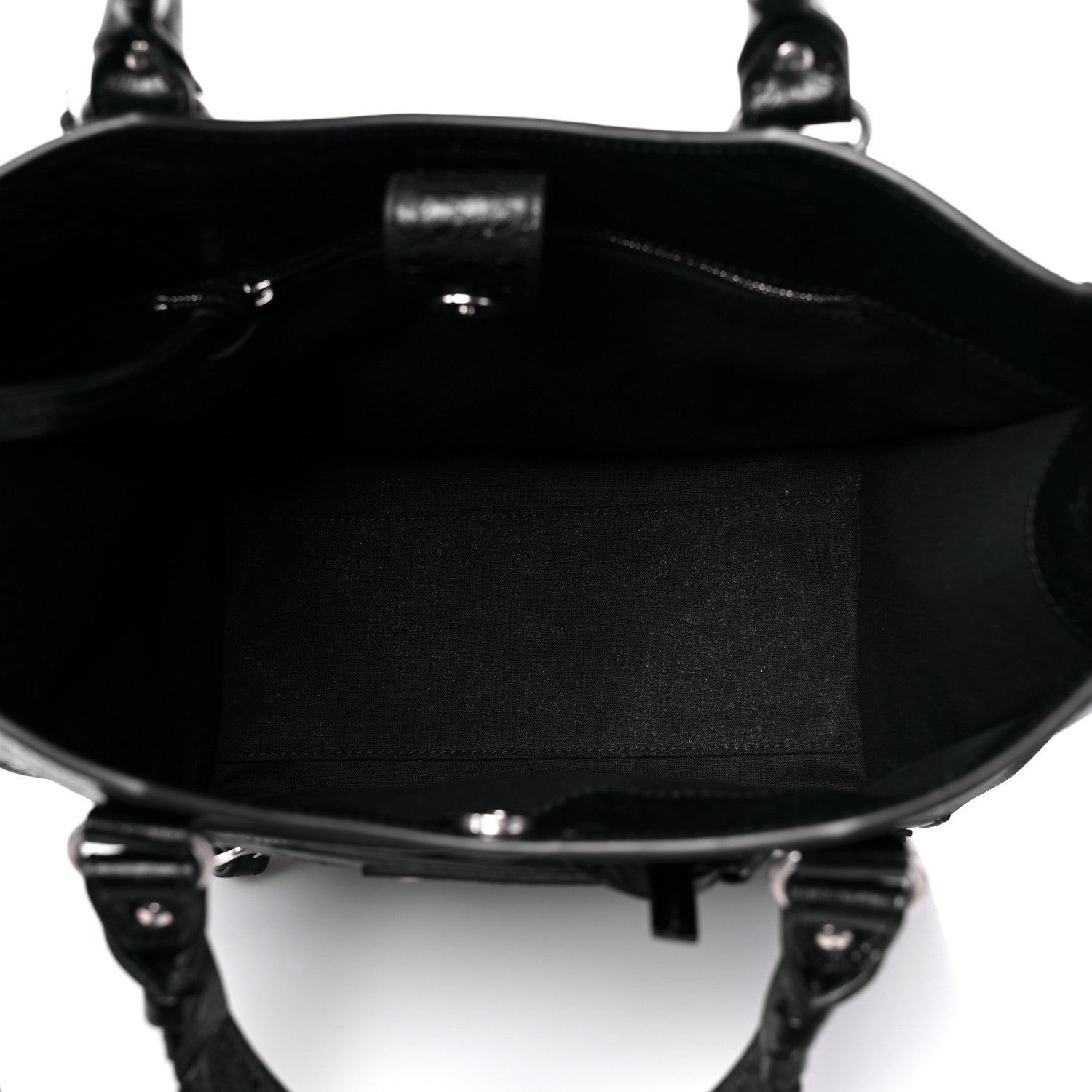 Balenciaga Agneau Arena Neo Classic Silver Hardware Medium Upside Down Tote Black 5 of 9