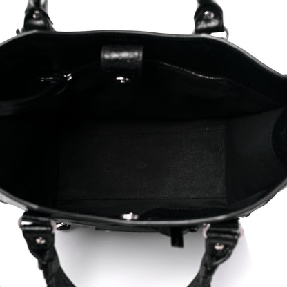 Balenciaga Agneau Arena Neo Classic Silver Hardware Medium Upside Down Tote Black 5 of 9