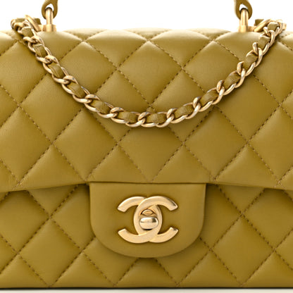 Chanel Lambskin Quilted Metal Mini Top Handle Rectangular Flap Green 7 of 11