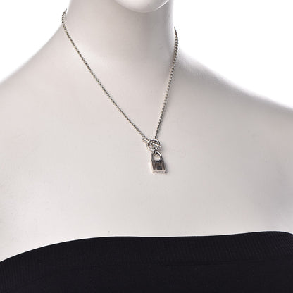Hermes Sterling Silver Cadenas Kelly Lock Pendant Necklace 2 of 5