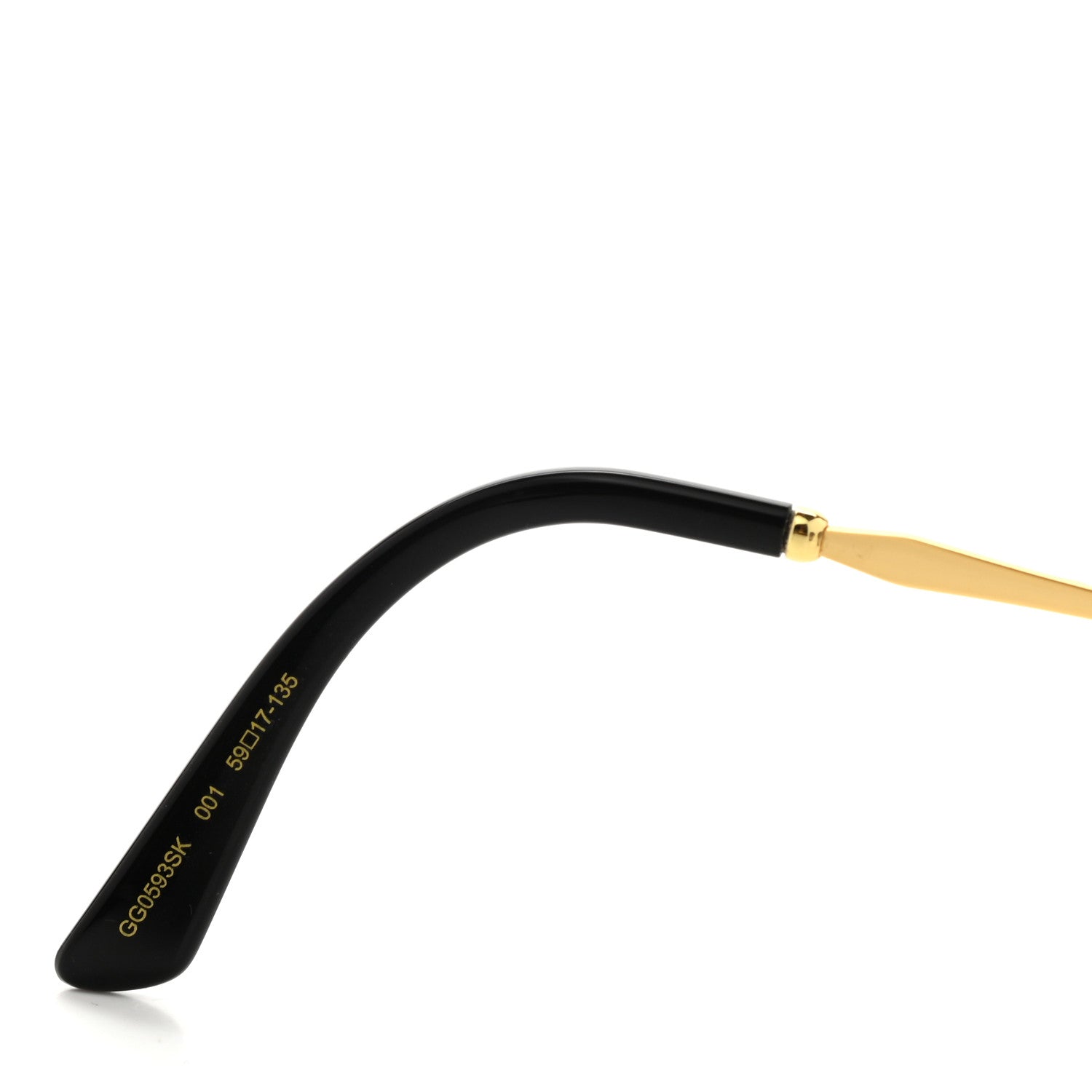 Gucci Metal Square Frame GG0593SK Sunglasses Gold Black 6 of 8