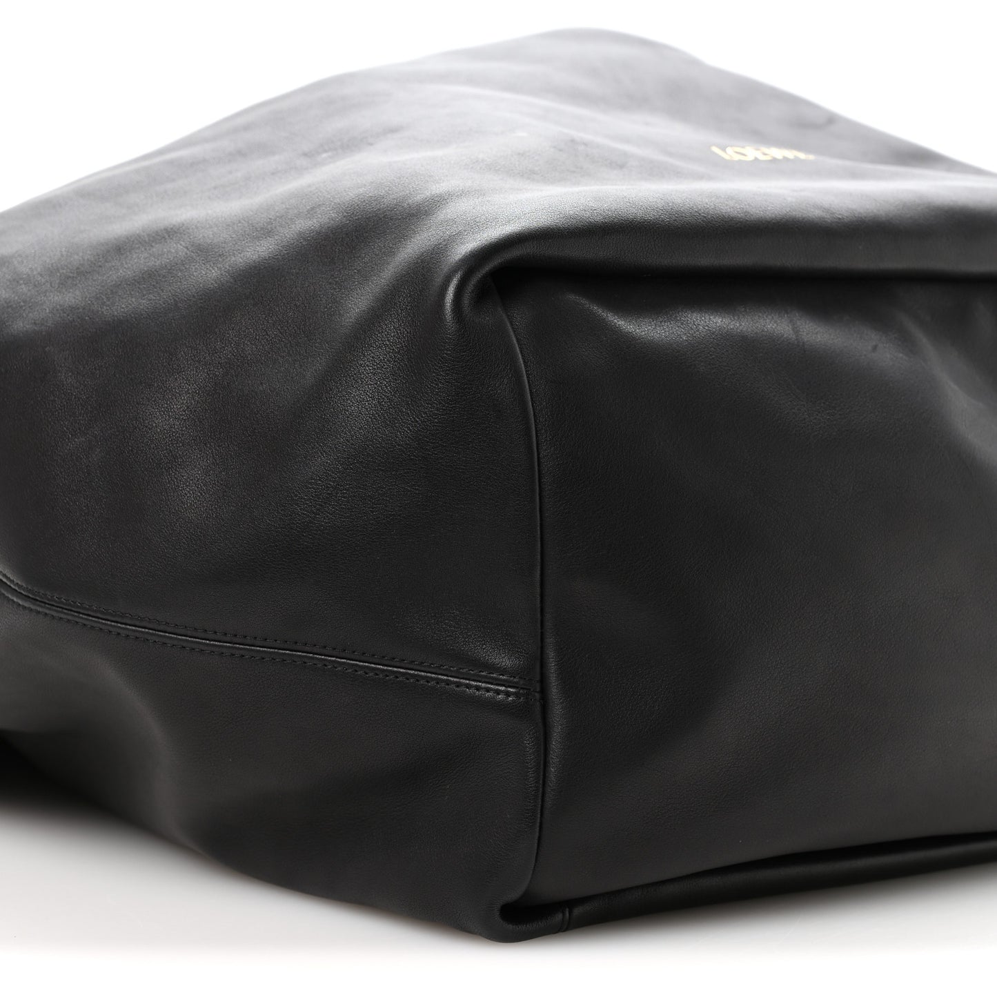Calfskin XL Squeeze Cord Bag Black