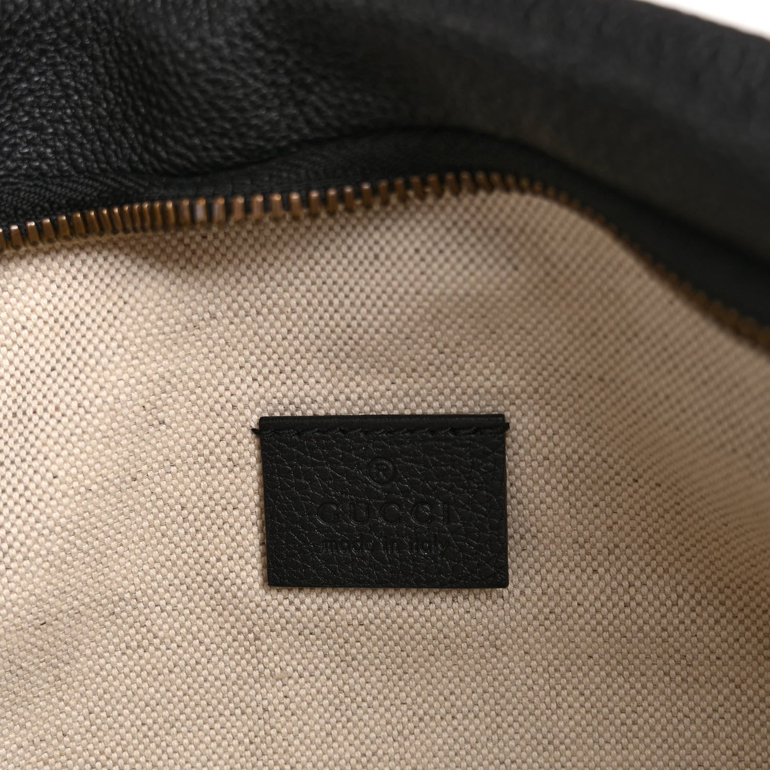 Gucci Grained Calfskin Logo Belt Bag Black 6 of 9