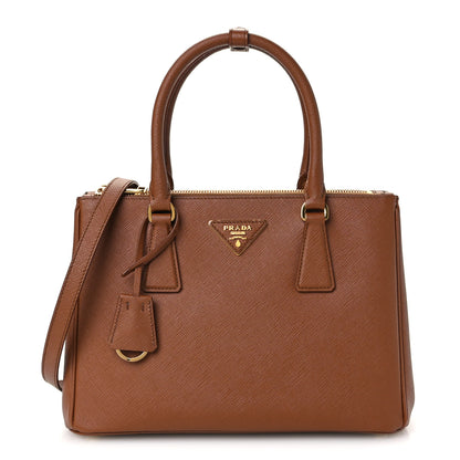 Prada Saffiano Small Galleria Double Zip Tote Caramel 1 of 12