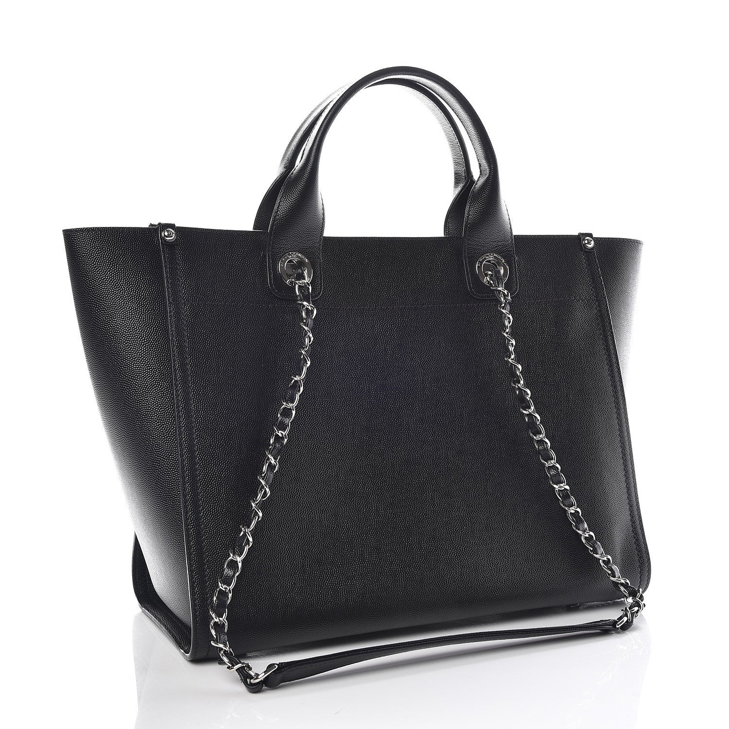 Chanel Caviar Small Studded Deauville Tote Black 3 of 9