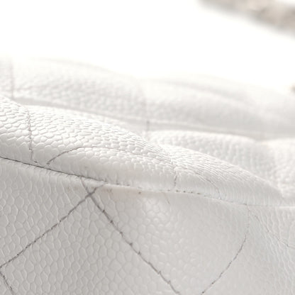 Chanel Caviar Quilted Jumbo Single Flap White 13 of 19