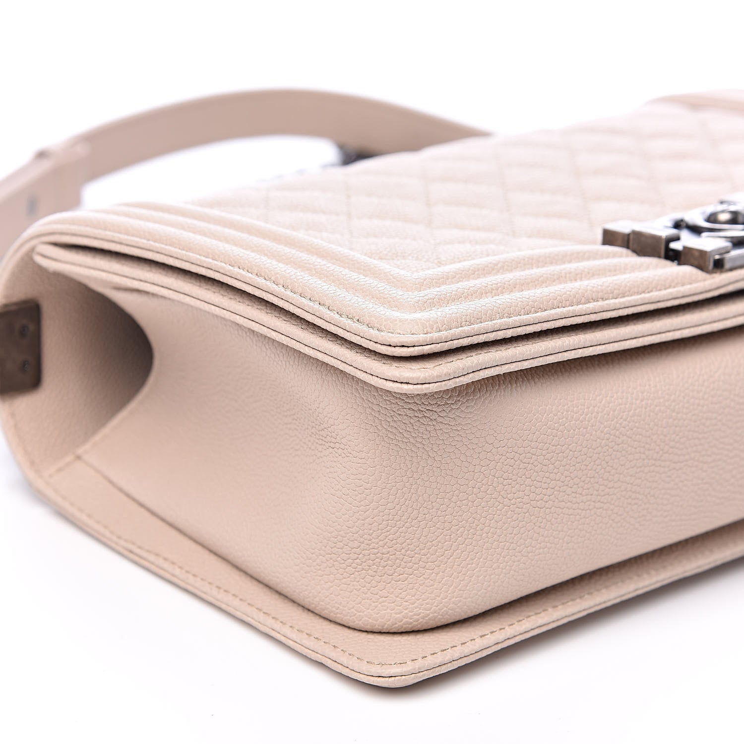 Chanel Caviar Quilted Medium Boy Flap Dark Beige 8 of 11