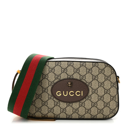 Gucci GG Supreme Monogram Web Neo Vintage Shoulder Bag Beige New Acero Crop 1 of 11
