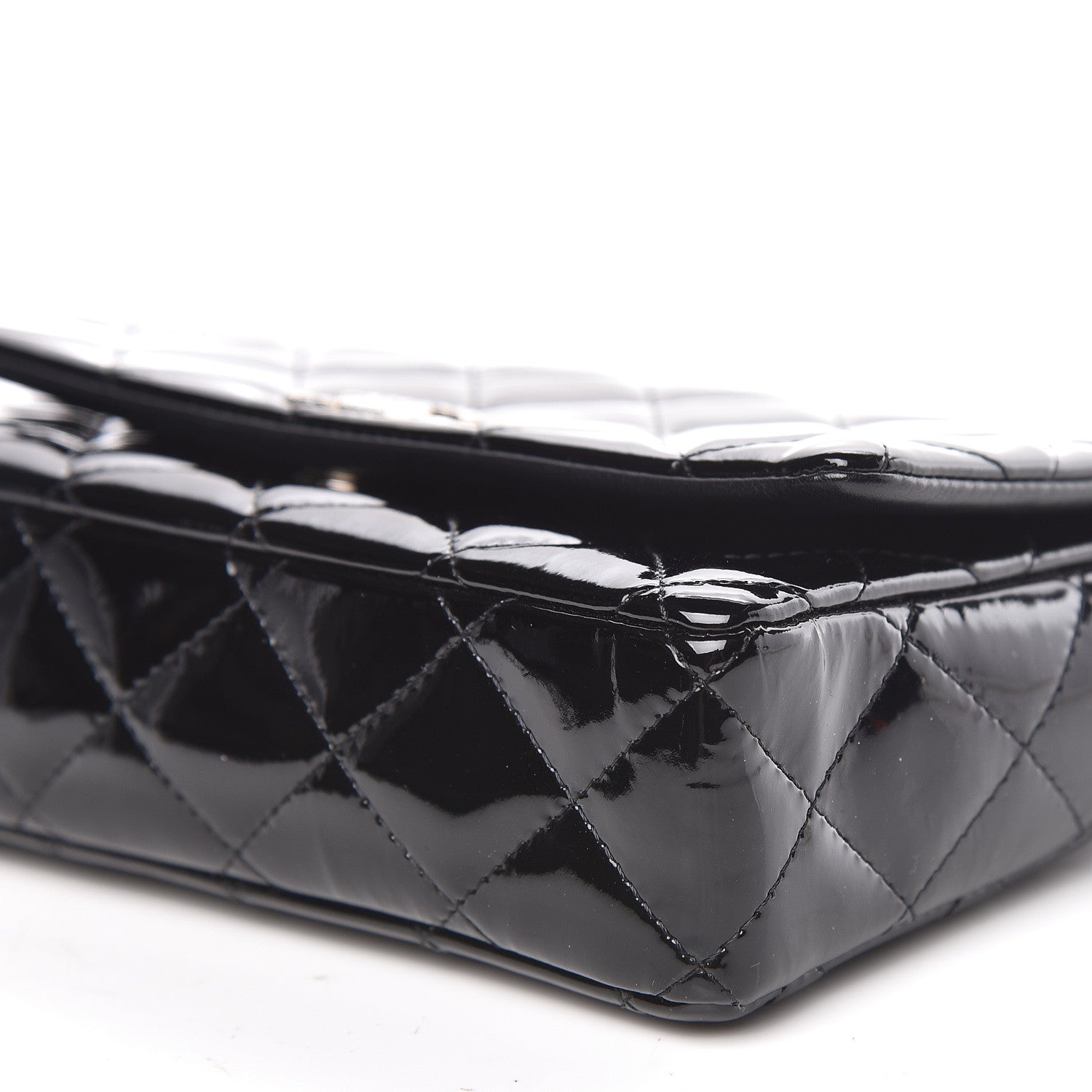 Chanel Patent Quilted Brilliant Wallet On Chain WOC Black 11 of 12