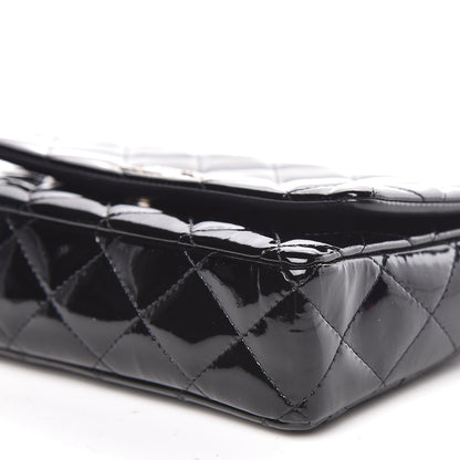 Chanel Patent Quilted Brilliant Wallet On Chain WOC Black 11 of 12