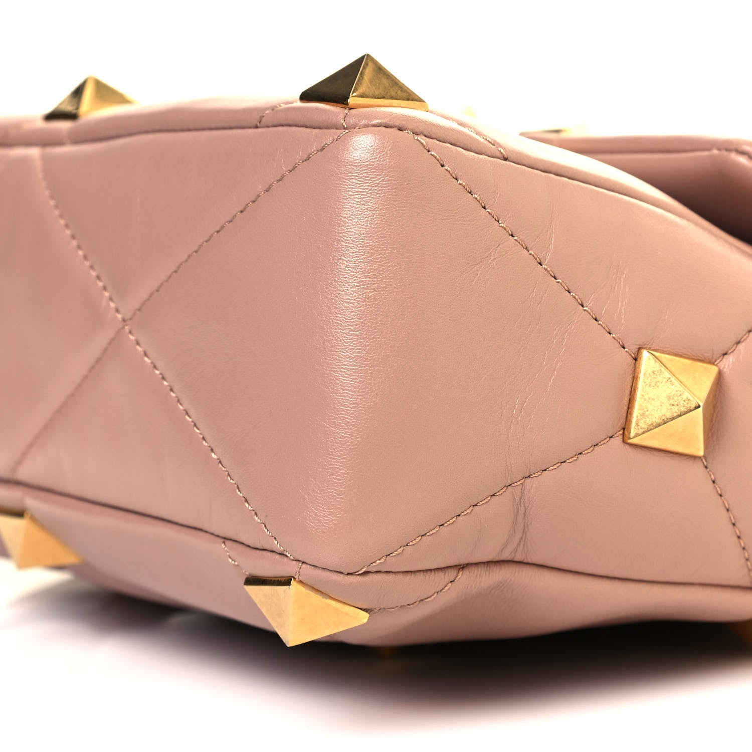 Valentino Garavani Nappa Large Roman Stud Shoulder Bag Rose Cannelle 12 of 14