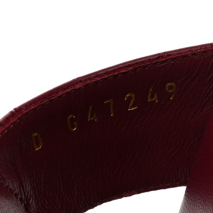 Chanel Crocodile Embossed Patent Calfskin CC Thong Sandals 40.5 Burgundy 9 of 11