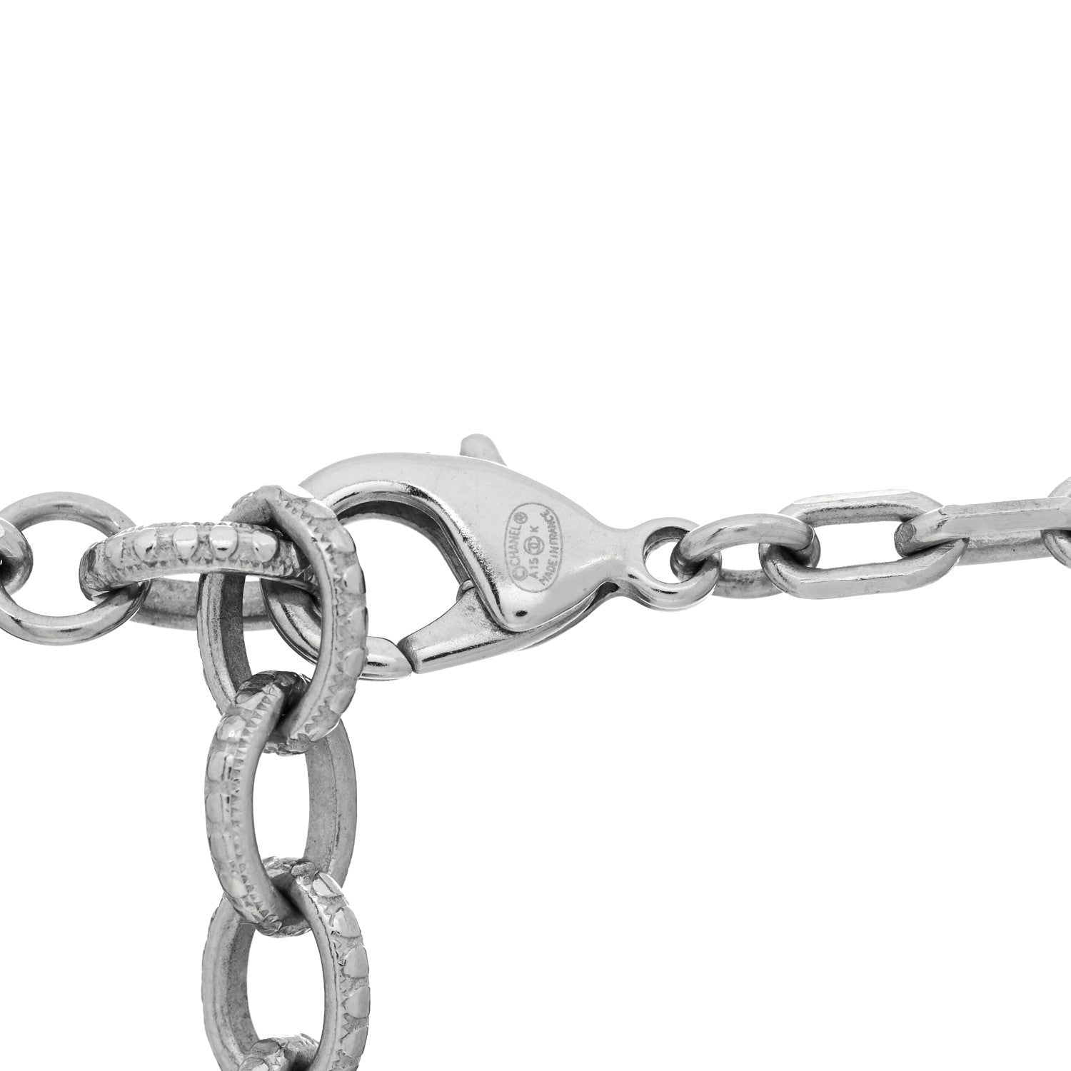 Chanel Crystal Pearl CC Long Necklace Silver Grey 5 of 5