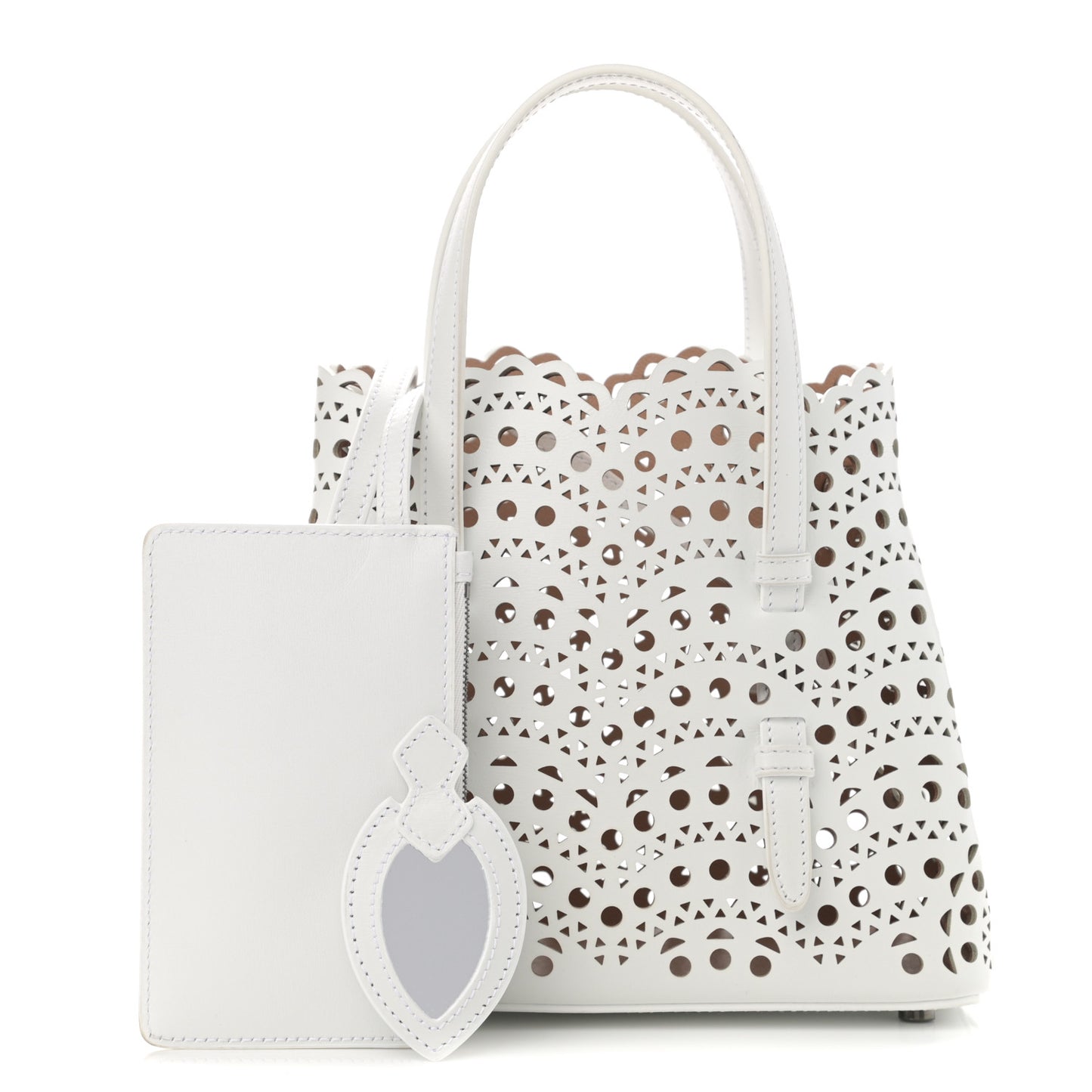 Calfskin Vienne Wave Mina 20 Bag White