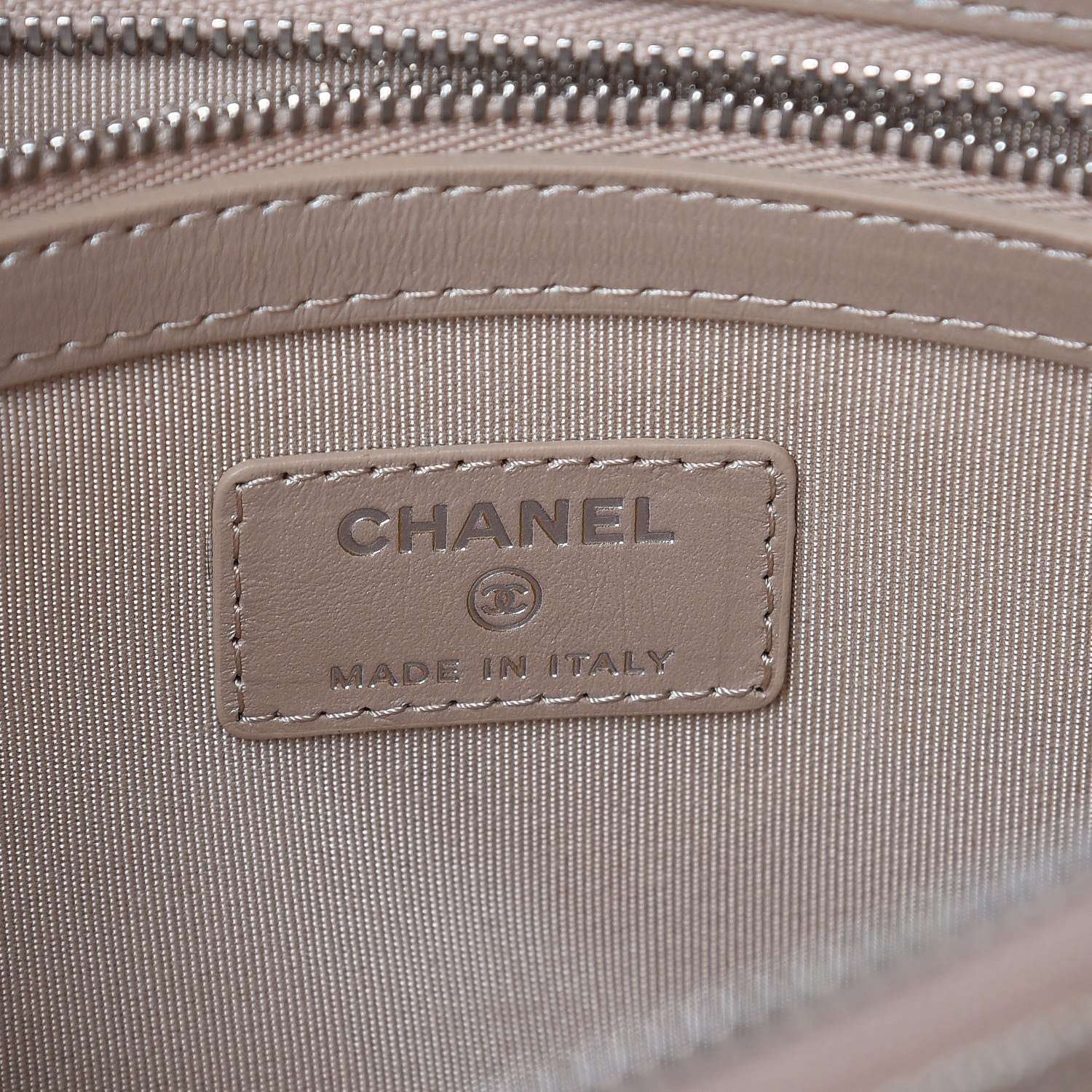 Chanel Iridescent Caviar Chevron Quilted Medium Cosmetic Case Light Gold 6 of 8