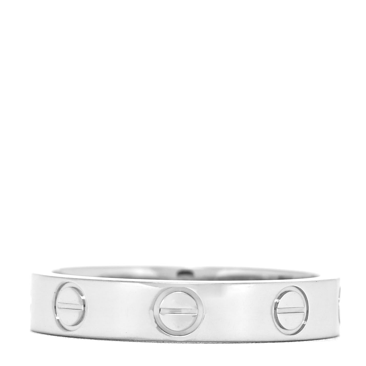 Cartier 18K White Gold 3.5mm LOVE Wedding Band Ring 50 5.25 3 of 4