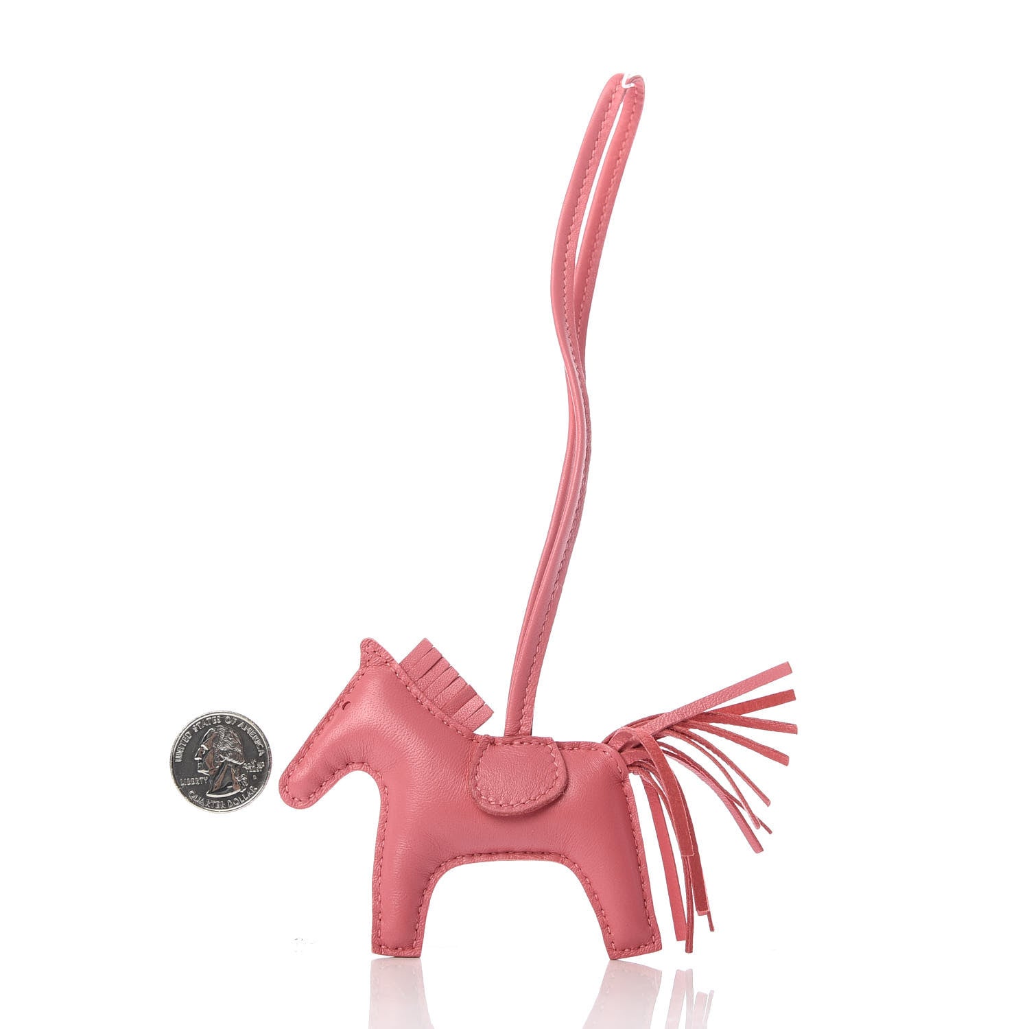 Hermes Milo Lambskin Grigri Rodeo Horse Bag Charm PM Rose Azalee 2 of 4
