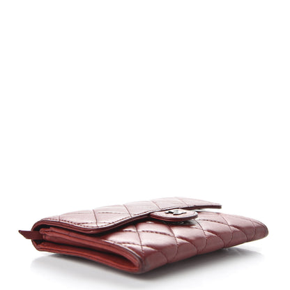 Chanel Lambskin Quilted Small Flap Wallet Dark Red 4 of 8