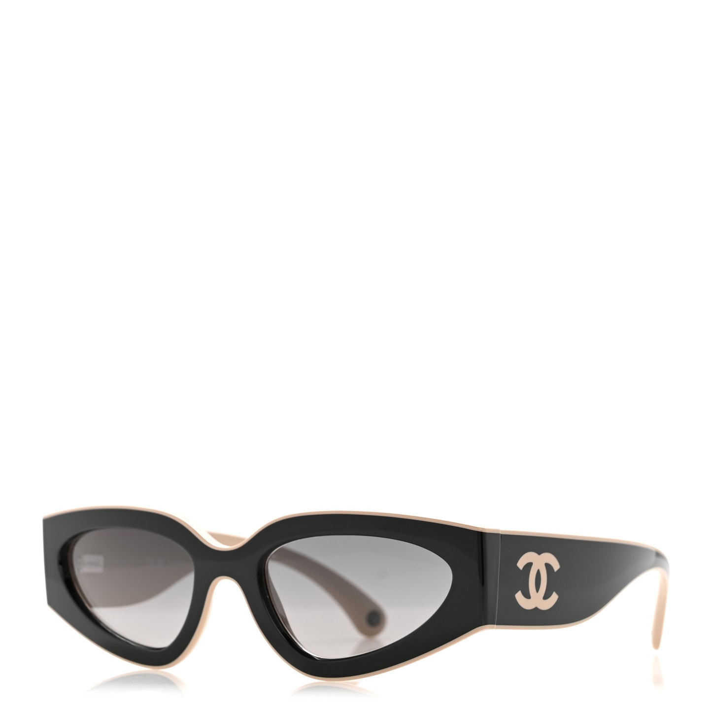 Acetate Cat Eye Sunglasses 6056 Black Beige