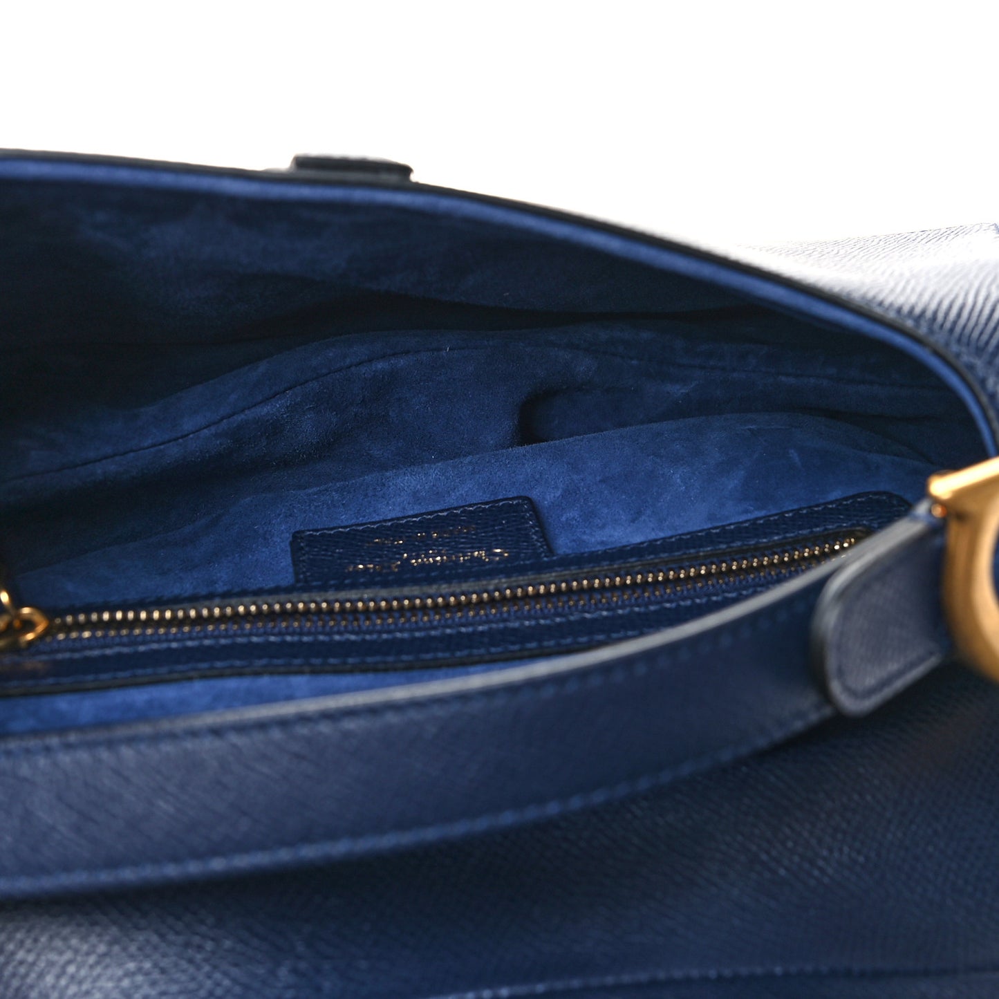 Grained Calfskin Saddle Bag Navy