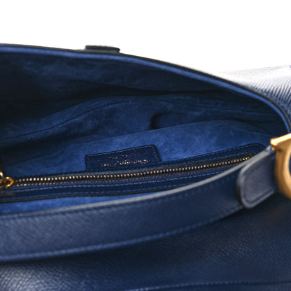 Christian Dior Grained Calfskin Saddle Bag Navy 4 of 9