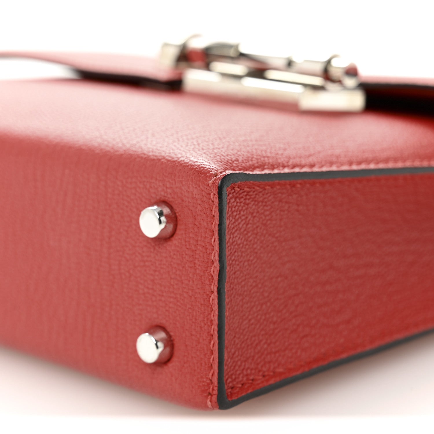 Hermes Chevre Mysore Mini Verrou Chaine Bag Rouge Tomate 10 of 12