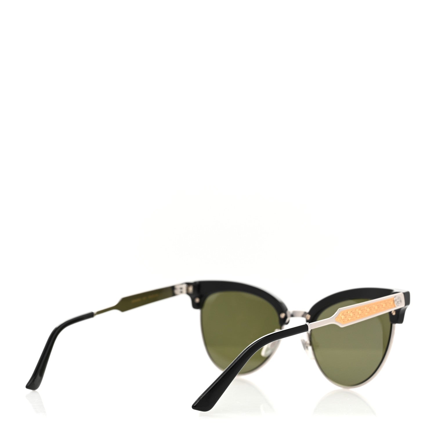 Gucci Acetate Damascato Cat Eye Sunglasses GG0055S Black Gold 4 of 8