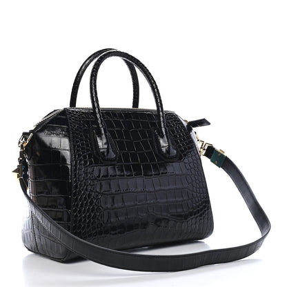Givenchy Calfskin Crocodile Embossed Small Antigona Black 3 of 9