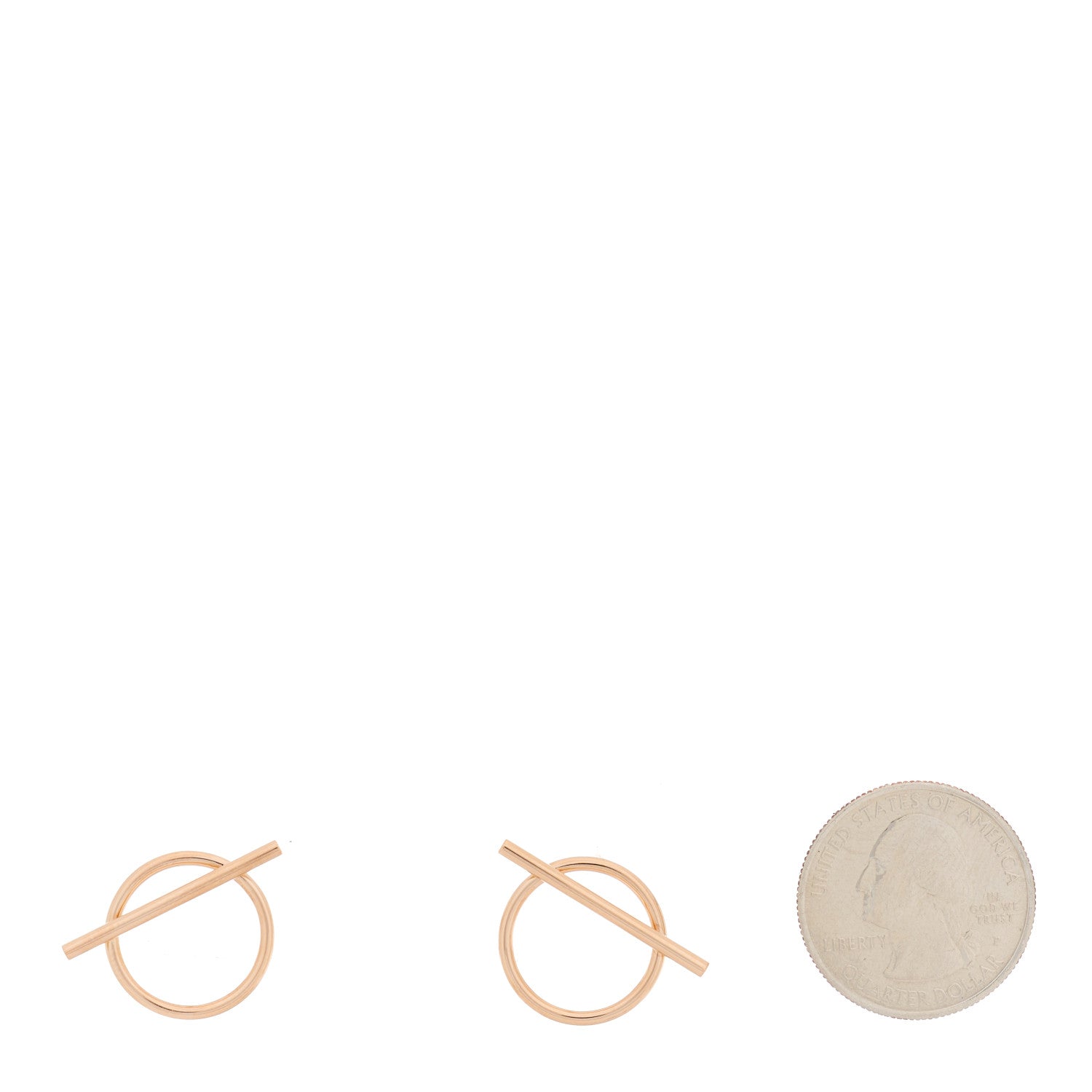Hermes 18K Rose Gold MM Echappee Earrings 2 of 5