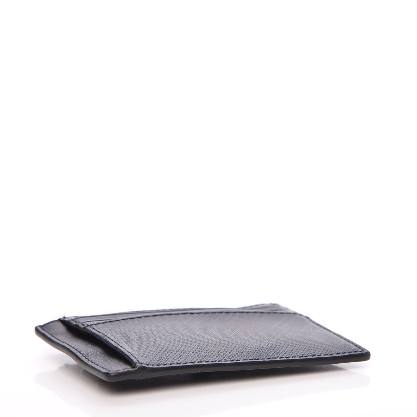 Grained Calfskin London Check Money Clip Card Case Navy Black