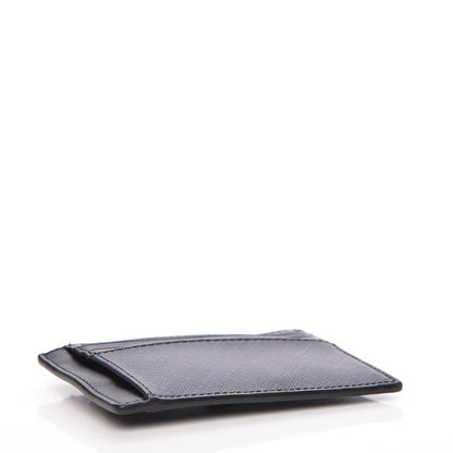 Burberry Grained Calfskin London Check Money Clip Card Case Navy Black 4 of 8