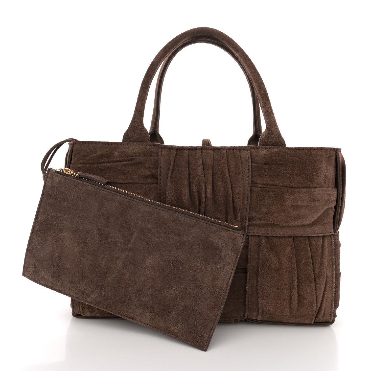 Bottega Veneta Suede Foulard Intrecciato Small Arco Tote Brownie 3 of 10