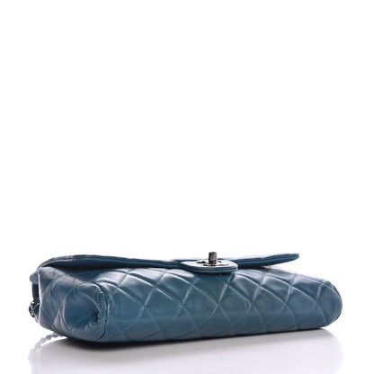 Chanel Lambskin Quilted Clutch With Chain Flap Turquoise 4 of 13